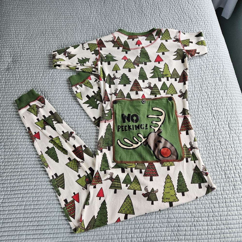 Lazy One Green and White Christmas Onesie Pajama
